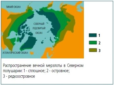 Распространение вечной мерзлоты в Северном полушарии Распространение вечной мерзлоты в Северном полушарии